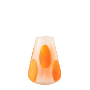 HURRICANE DOTS GLASS DARK ORANGE/TRANSPARENT SMALL