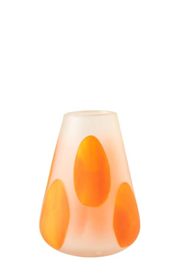 HURRICANE DOTS GLASS DARK ORANGE/TRANSPARENT SMALL