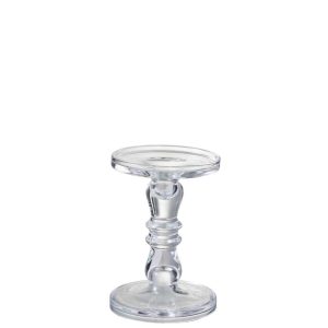 CANDLESTICK/CANDLE HOLDER LETI GLASS TRANSPARENT SMALL