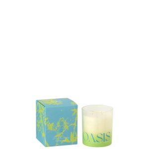 SCENTED CANDLE OASIS WAX BLUE/GREEN LARGE