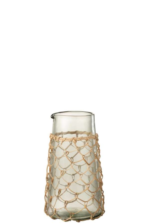 CARAFE KNITTING GLASS/CANE TRANSPARENT