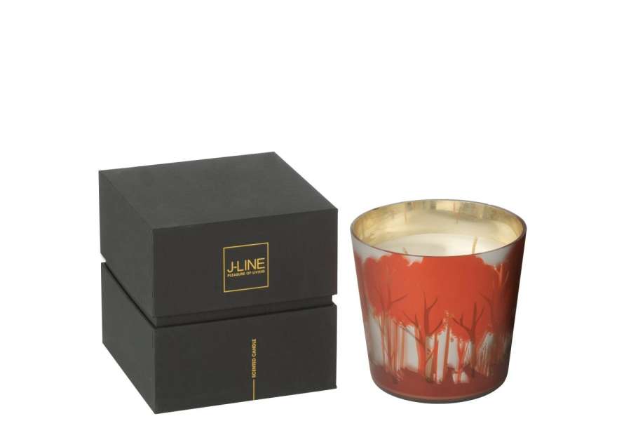 SCENTED CANDLE NOA FOREST SOYA RED/GOLD COLORED SMALL-50H