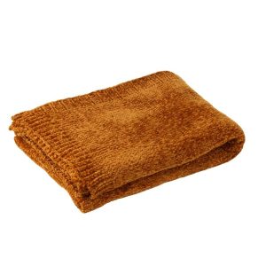 BLANKET CHENILLE POLYESTER RUST BROWN
