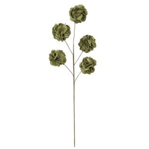 FLOWER BRANCH 5 POMPOMS EVA GREEN