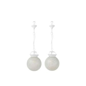 HANGING LAMP EKI MOSAIC GLASS WHITE SMALL ASSORTMENT OF 2