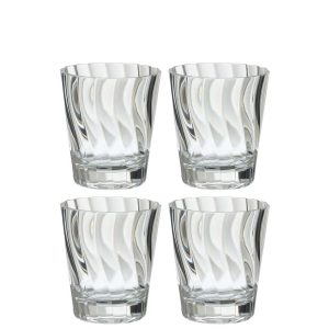 BOX OF 4 DRINK GLASS PLASTIC TRANSPARENT