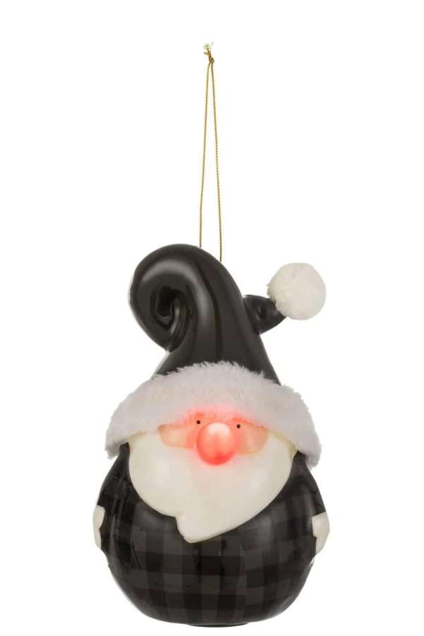 HANGER SANTA SPARKLING NOSE POLY GREY LARGE