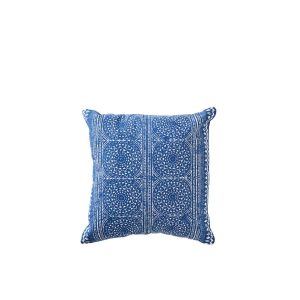 CUSHION MOSAIC COTTON BLUE/WHITE