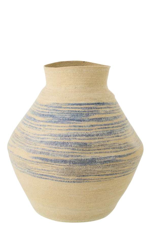 BASKET STRIPED SEAGRASS NATURAL/BLUE LARGE