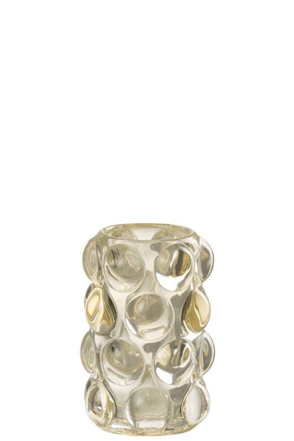 TEALIGHT HOLDER BOLLIE GLASS YELLOW