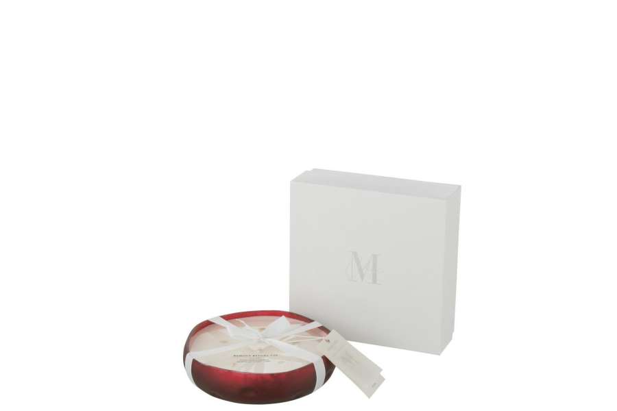 SCENTED CANDLE M-CHIC GLASS RED MEDIUM-19H