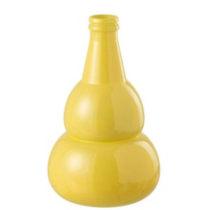 VASE COCOON GLASS YELLOW