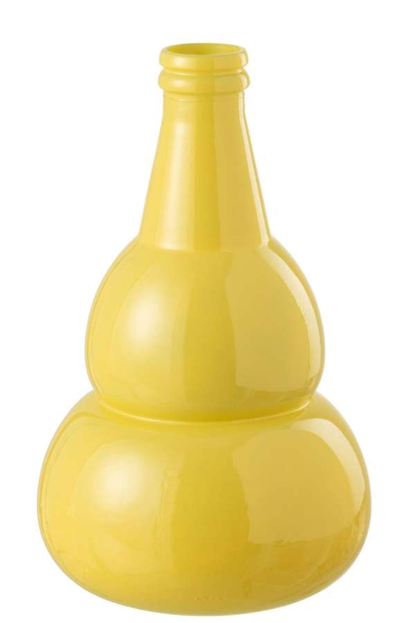 VASE COCOON GLASS YELLOW