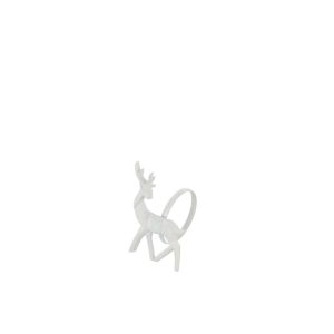 BOX 4 NAPKIN RING REIND IRON WHITE