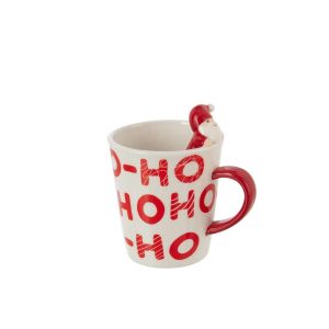 MUG SANTA CLAUS DOLOMITE WHITE/RED