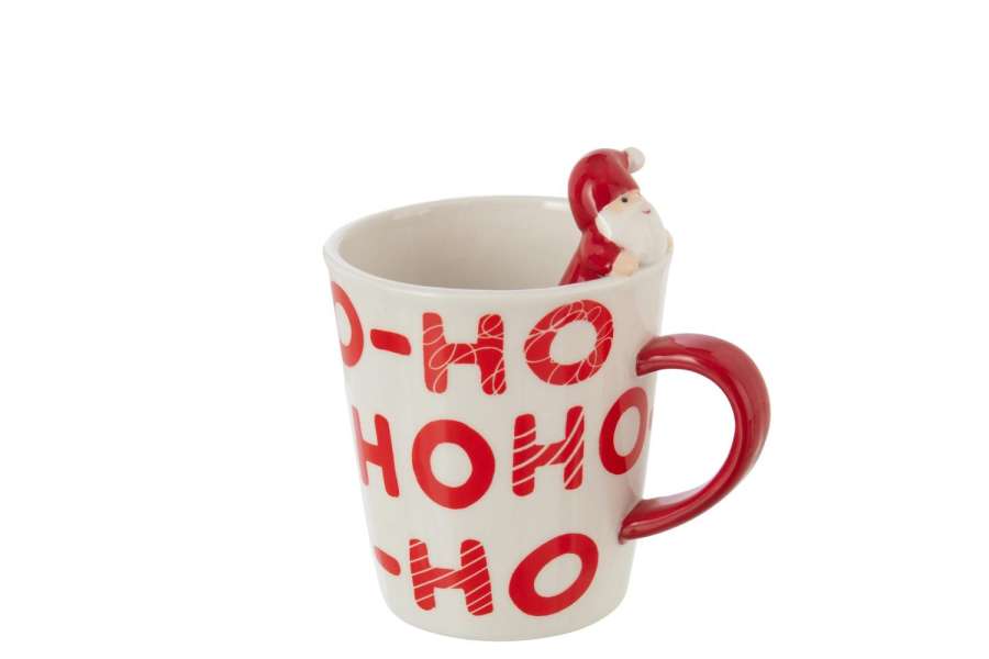MUG SANTA CLAUS DOLOMITE WHITE/RED