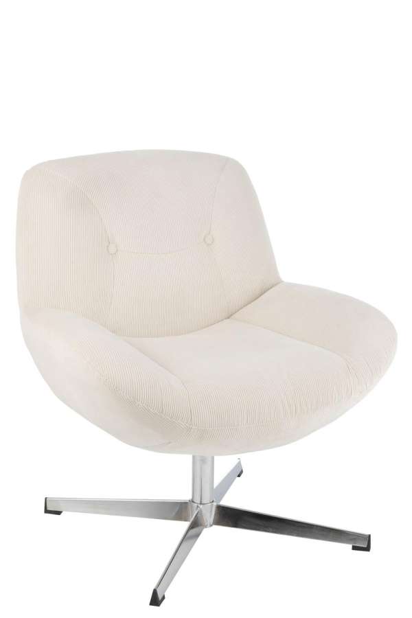 LOUNGE CHAIR CHILL METAL/PLYWOOD CREAM/SILVER