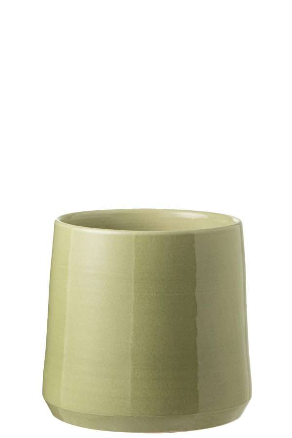FLOWERPOT ROUND CERAMIC GREEN LARGE