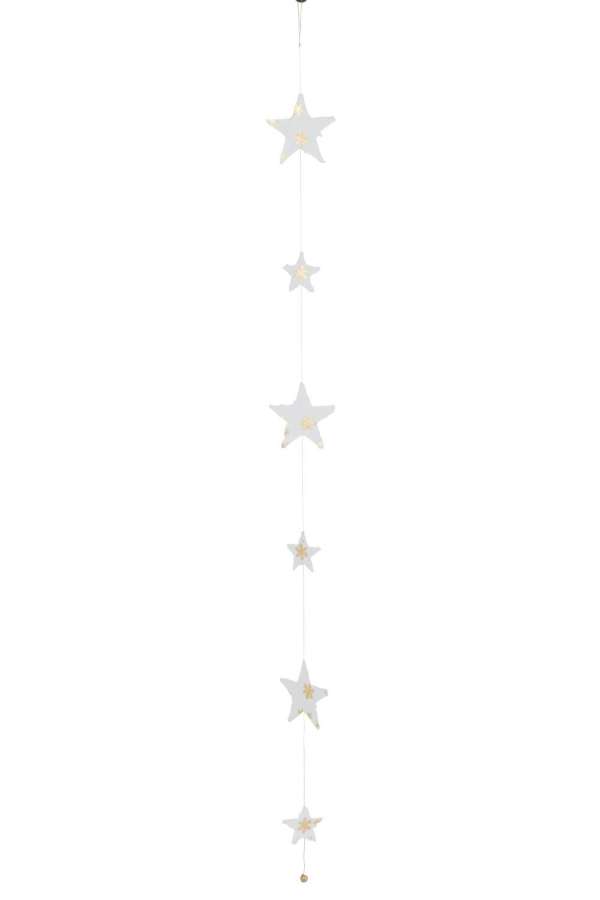 HANGER STARS COTTON MACHE WHITE WITH GOLD