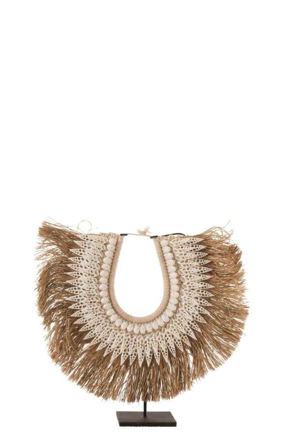 NECKLACE+STAND DORA SHELLS/SEAGRASS WHITE SMALL