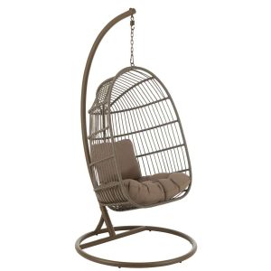 HANGING CHAIR EGGA STEEL/ROPE BROWN
