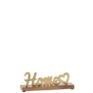 HOME HEART ON BASE ALUMINIUM/WOOD GOLD