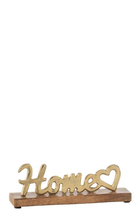 HOME HEART ON BASE ALUMINIUM/WOOD GOLD