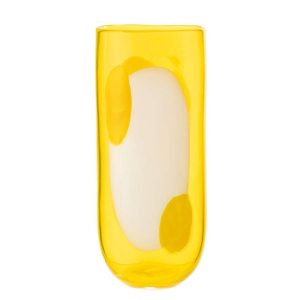 VASE MONA GLASS TRANSPARENT/YELLOW LARGE