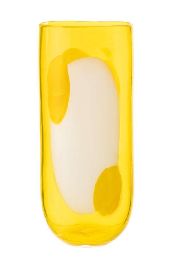 VASE MONA GLASS TRANSPARENT/YELLOW LARGE