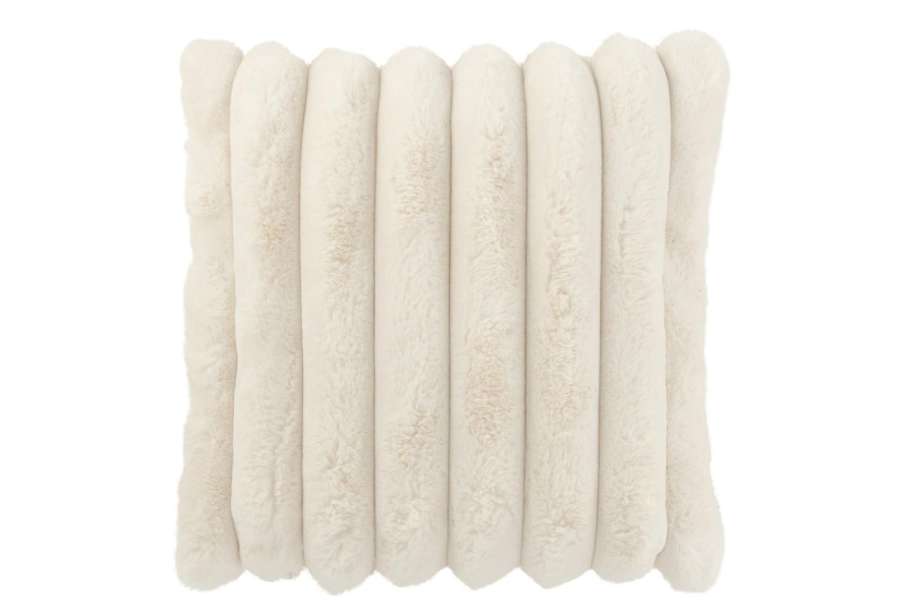 CUSHION LARGE CORDUROY POLYESTER WHITE