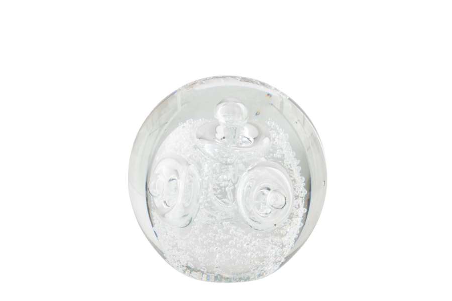 PAPERWEIGHT RINGS BALL GLASS TRANSPARENT MEDIUM