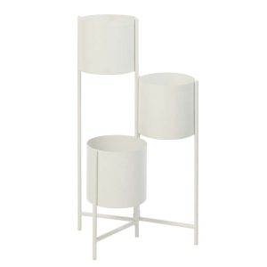 FLOWERPOT 3 POTS IRON WHITE