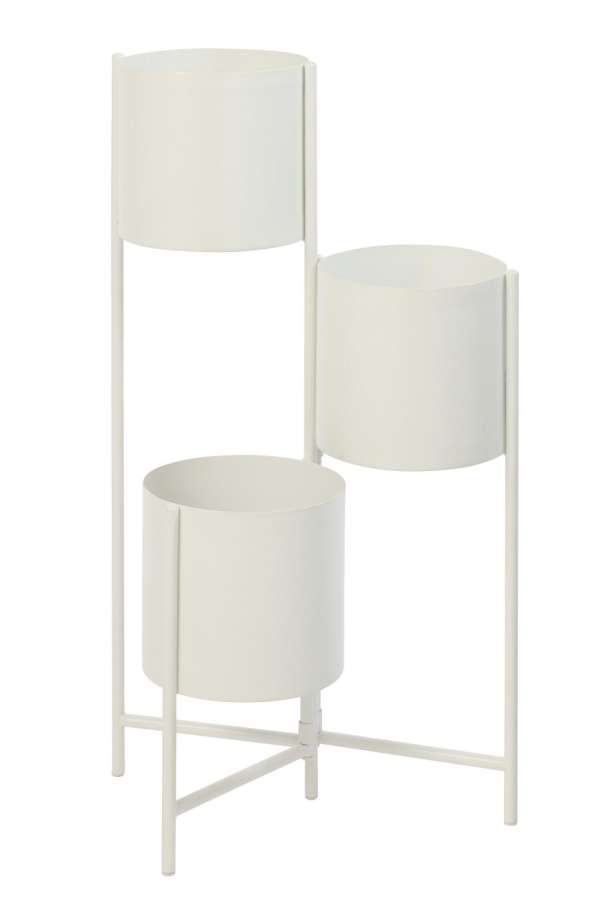 FLOWERPOT 3 POTS IRON WHITE