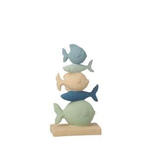 FISH ON BASE POLYRESIN BLUE/BEIGE