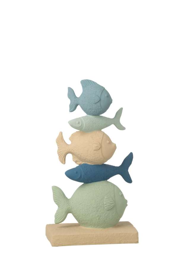 FISH ON BASE POLYRESIN BLUE/BEIGE