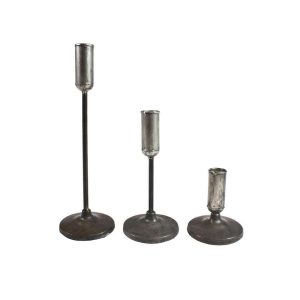 Lysestake Metall Sølv Stor 30Cm