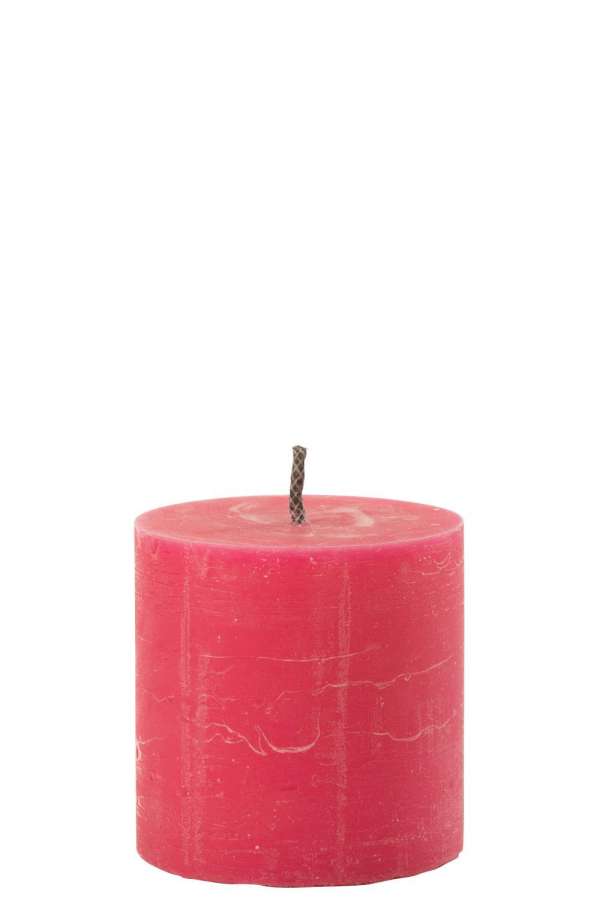 OUTDOOR CANDLE PILLAR PARAFFIN PINK SMALL-70HOURS