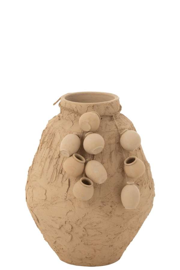 POT + HANGING POTS CLAY NATURAL SMALL