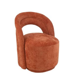 ACCENT CHAIR TEXTILE ORANGE RUST