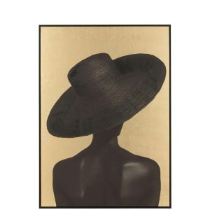 PAINTING RECTANGLE ZORA PS BLACK/GOLD COLORED