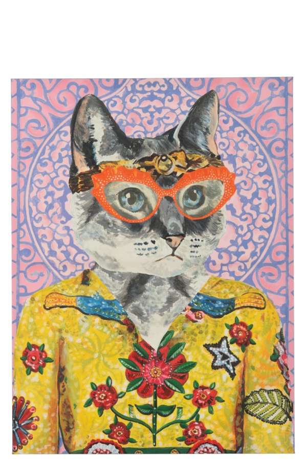 WALL DECO CAT POPART CANVAS MIX LARGE