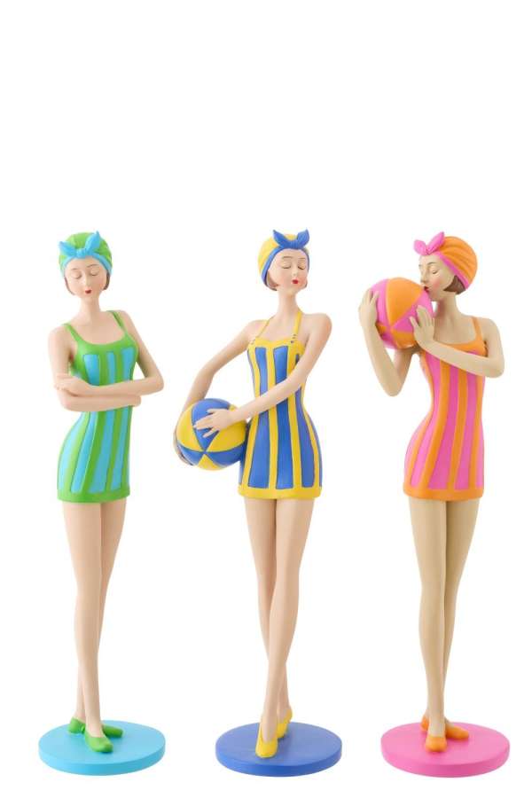 WOMEN SWIMSUIT + BALLOON POLYRESIN MULTI ASSORTMENT OF 3