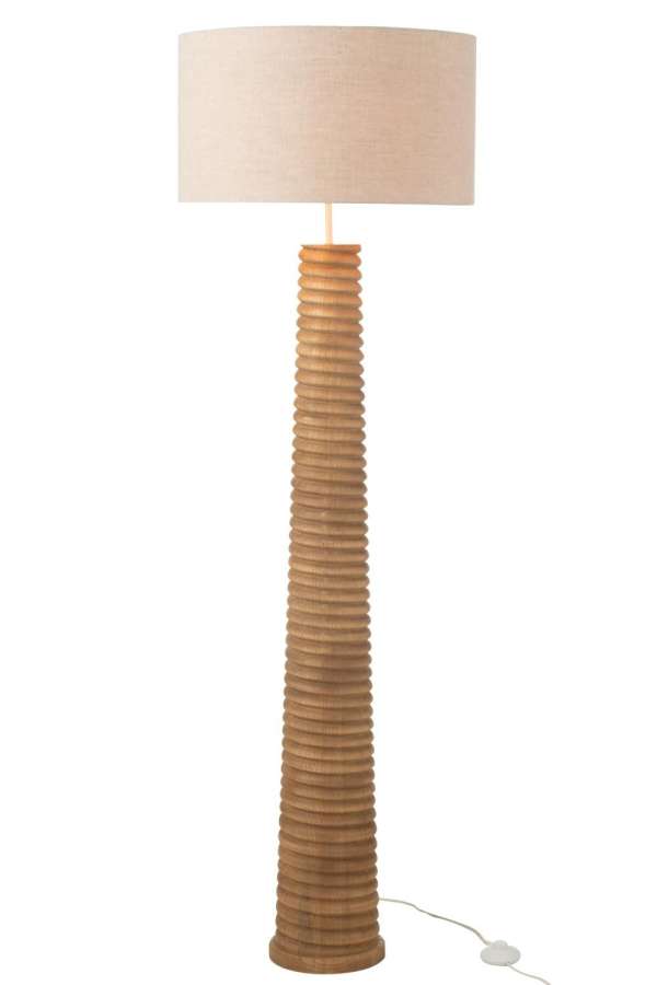 FLOOR LAMP THREADED AILANTHUS WOOD NATURAL/GREY