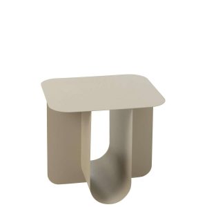 SIDE TABLE SQUARE METAL BEIGE