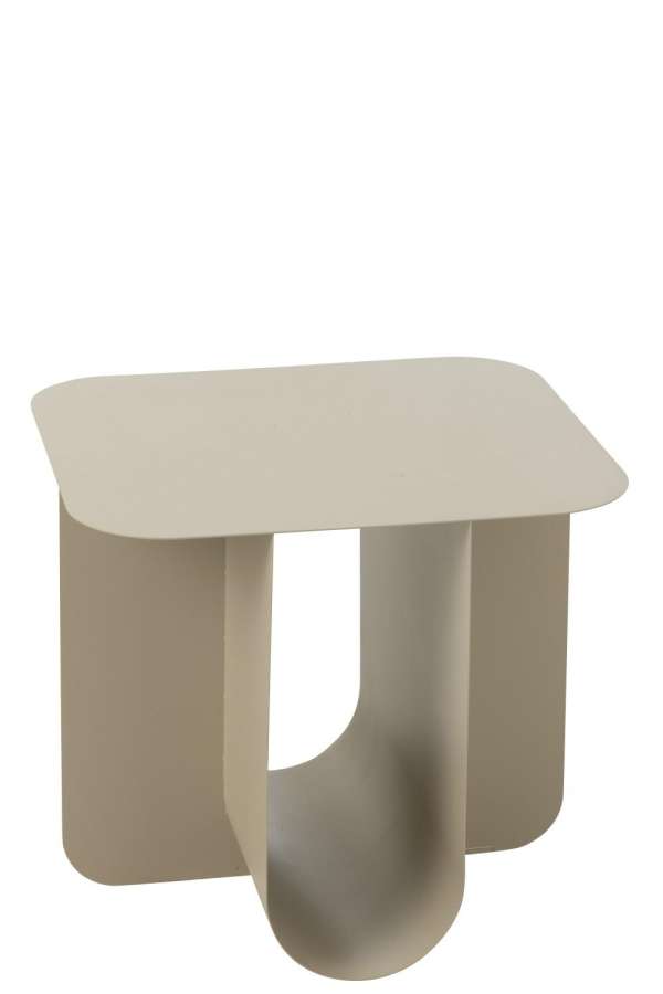 SIDE TABLE SQUARE METAL BEIGE