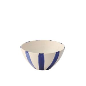 BOWL FISH STRIPED CERAMIC DARK BLUE MEDIUM