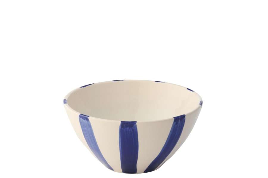 BOWL FISH STRIPED CERAMIC DARK BLUE MEDIUM