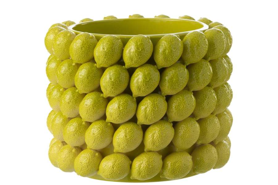FLOWERPOT LIMES CERAMIC GREEN EXTRA LARGE
