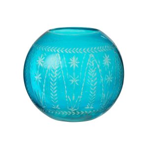 VASE TARIFA ROUND GLASS AZURE