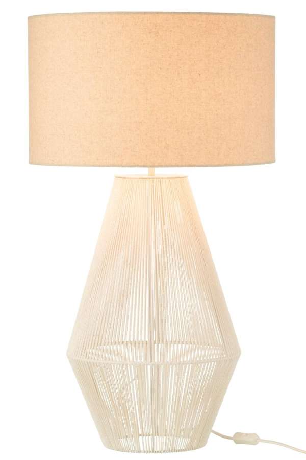 TABLE LAMP STRIING METAL/PAPER WHITE